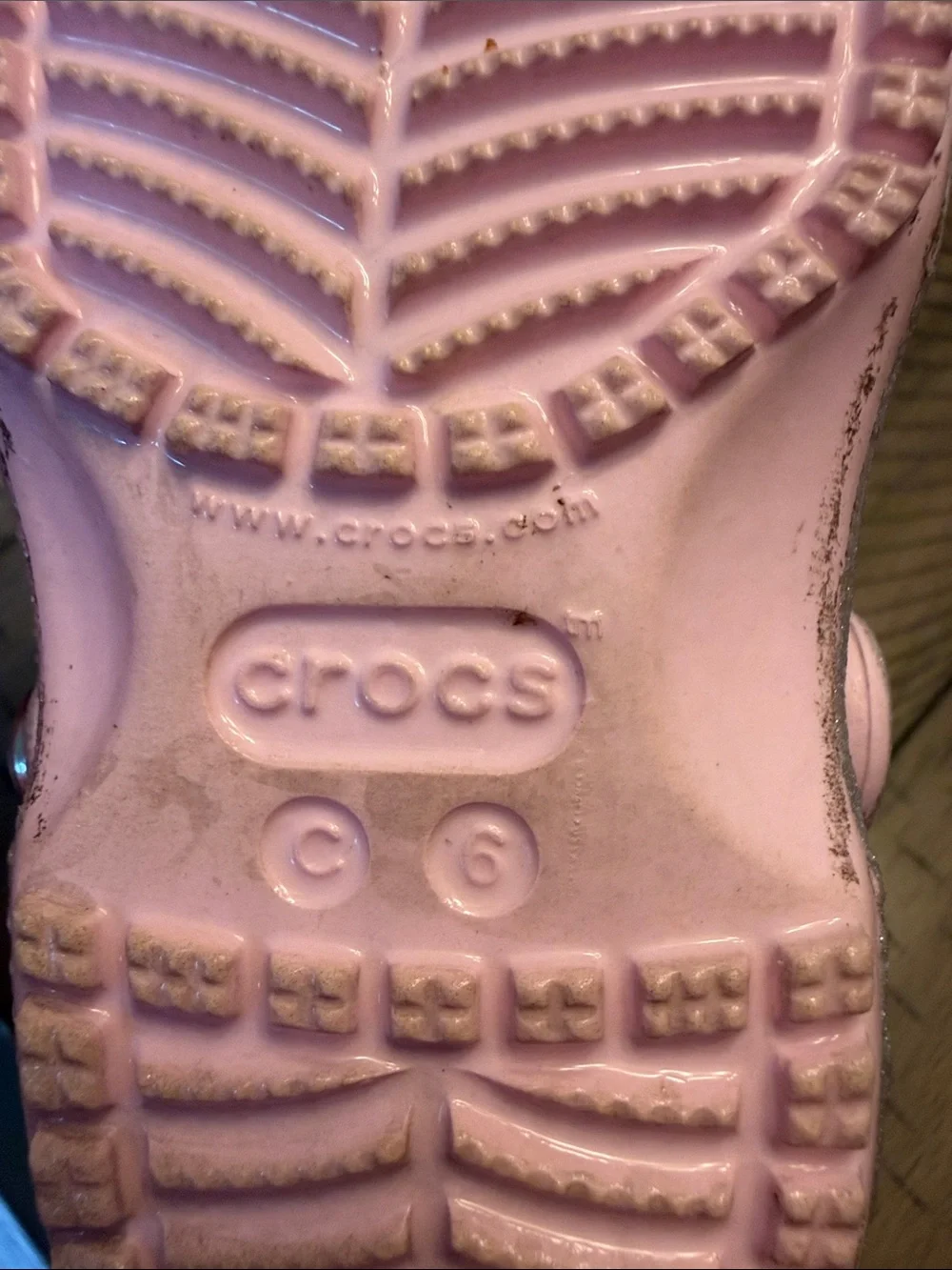 CROCS Kids Glitter Jewel Clogs in Pink, Silver & Multi